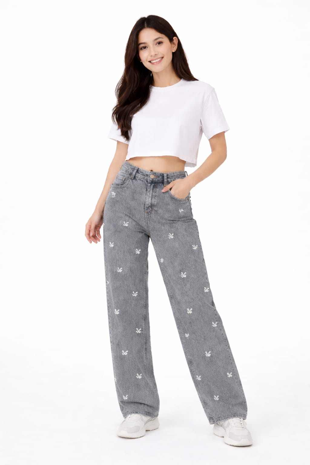 full Wide Leg Hand embroidery