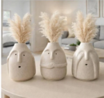 Ceramic Gandhi Flower Vase Set